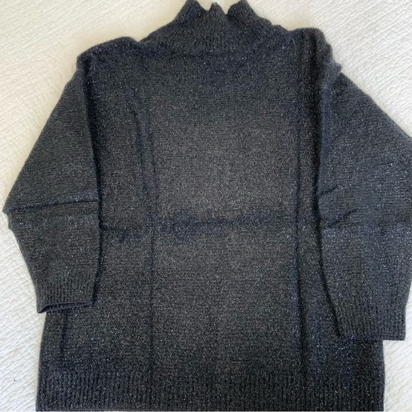 ESCADA VINTAGE KNIT MOHAIR OVERSIZED SWEATER / METALLIC / TUNIC / LARGE - Picture 5 of 6